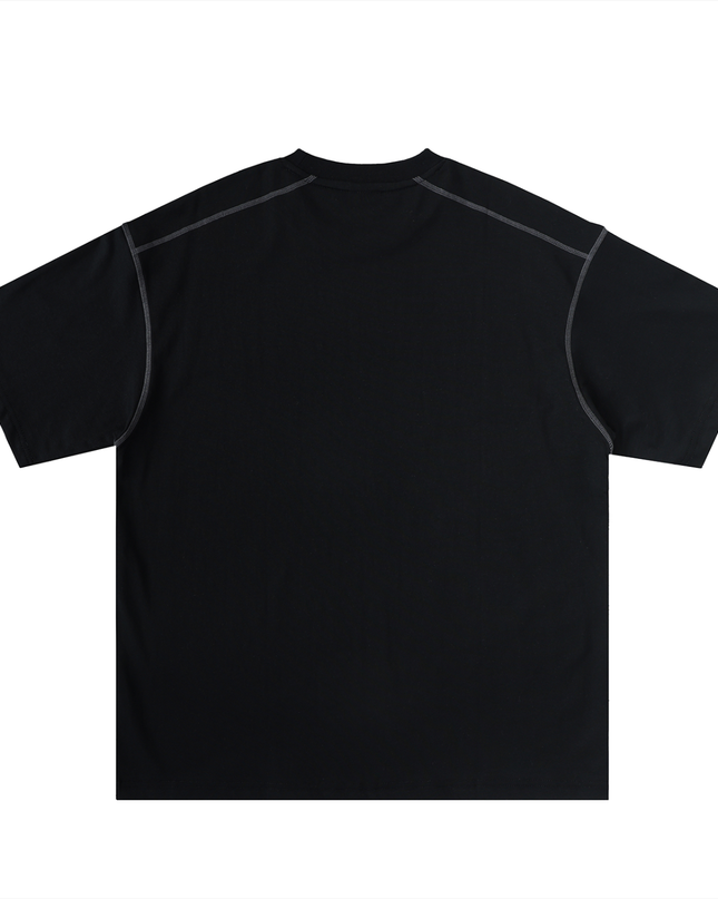 Oversized Contrast-Stitched Cotton Tee