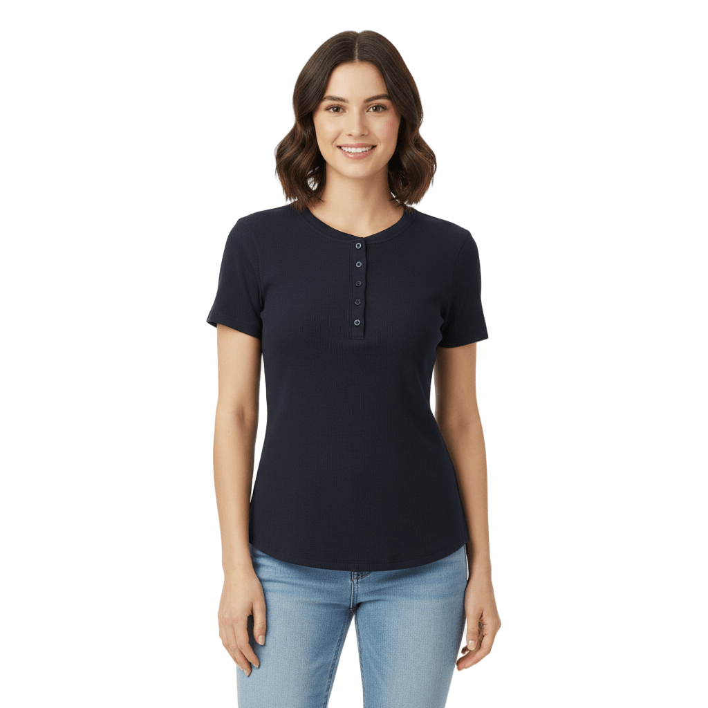 NWRLD CLEAN / Modal Bodycon Henley Shirt - NWRLD CLOTHING