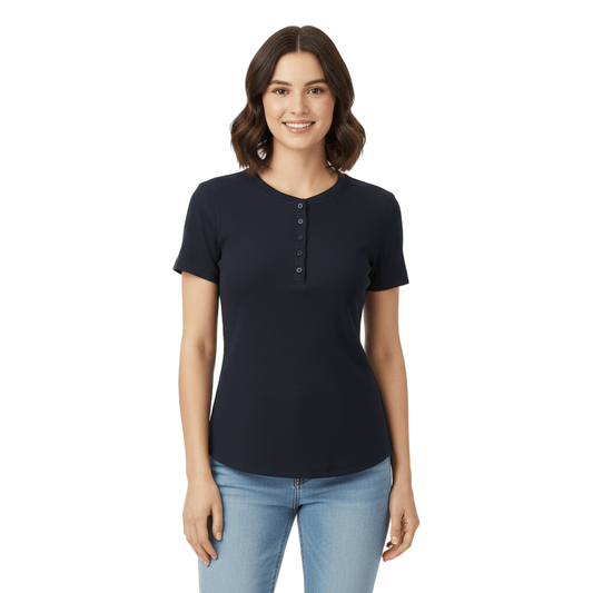 NWRLD CLEAN / Modal Bodycon Henley Shirt - NWRLD CLOTHING