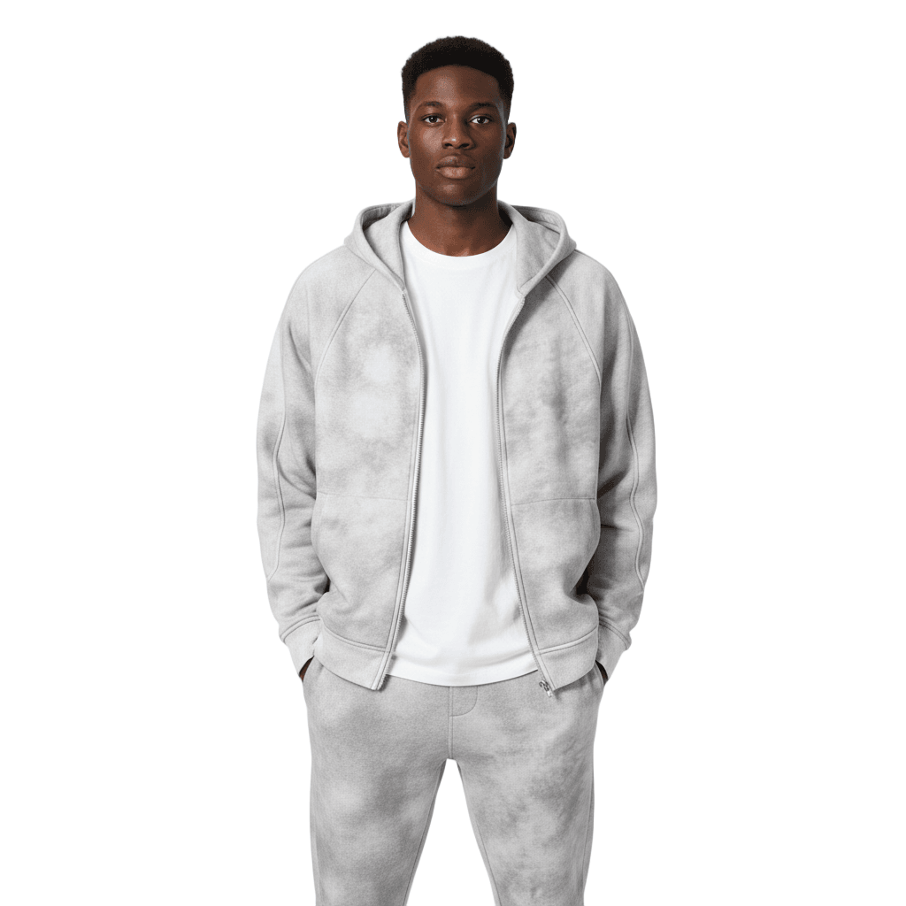 NWRLD CLEAN / Stone Washed Boxy Zip-up Hoodie - NWRLD CLOTHING