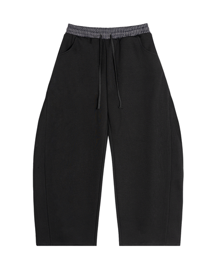 NWRLD 003 / Plaid Waistband Barrel Sweatpants
