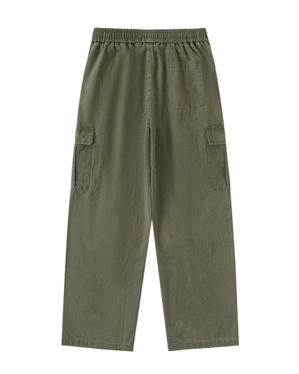 Drawstring Waist Straight-Leg Cargo Pants