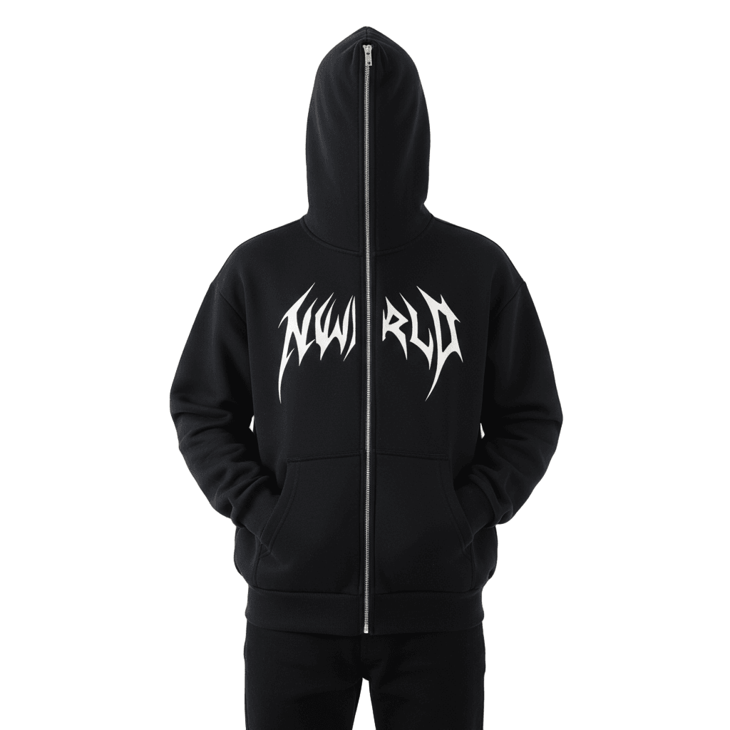DARKMODE x METAL MANIA / Full-Zip Boxy Hoodie - NWRLD CLOTHING