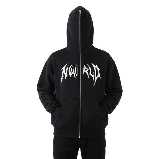 DARKMODE x METAL MANIA / Full-Zip Boxy Hoodie - NWRLD CLOTHING