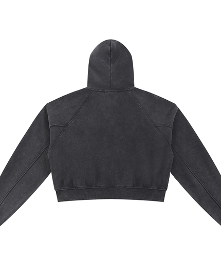 Snow Washed Cropped Hoodie