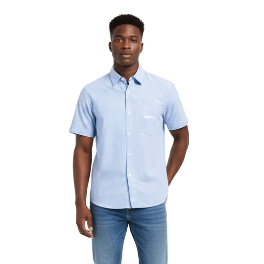 NWRLD ESSENTIALS / Oversized Vertical Stripe Boxy Shirt - NWRLD CLOTHING