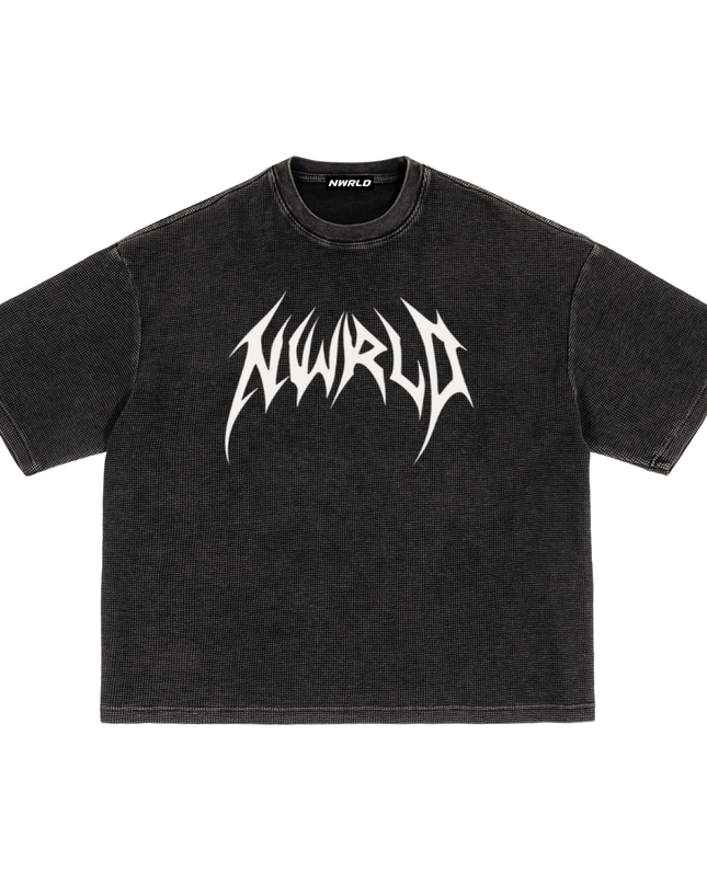 Waffle-Texture Washed Boxy T-Shirt