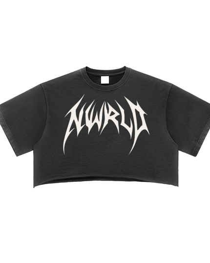 Snow Washed Raw Edge Crop Top