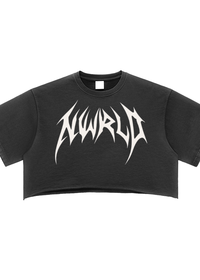 Snow Washed Raw Edge Crop Top