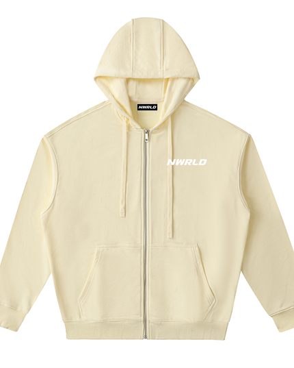 Drop-Shoulder Zip Up Hoodie