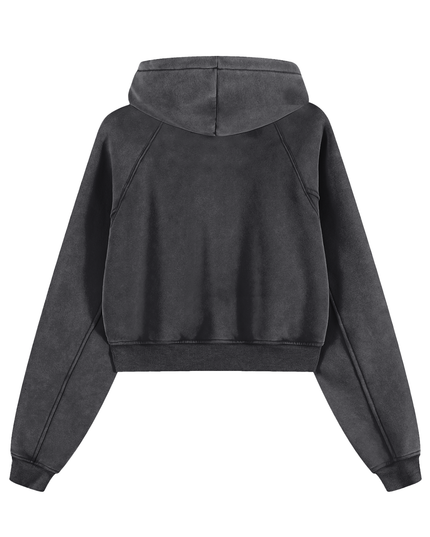 Snow Washed Cropped Hoodie