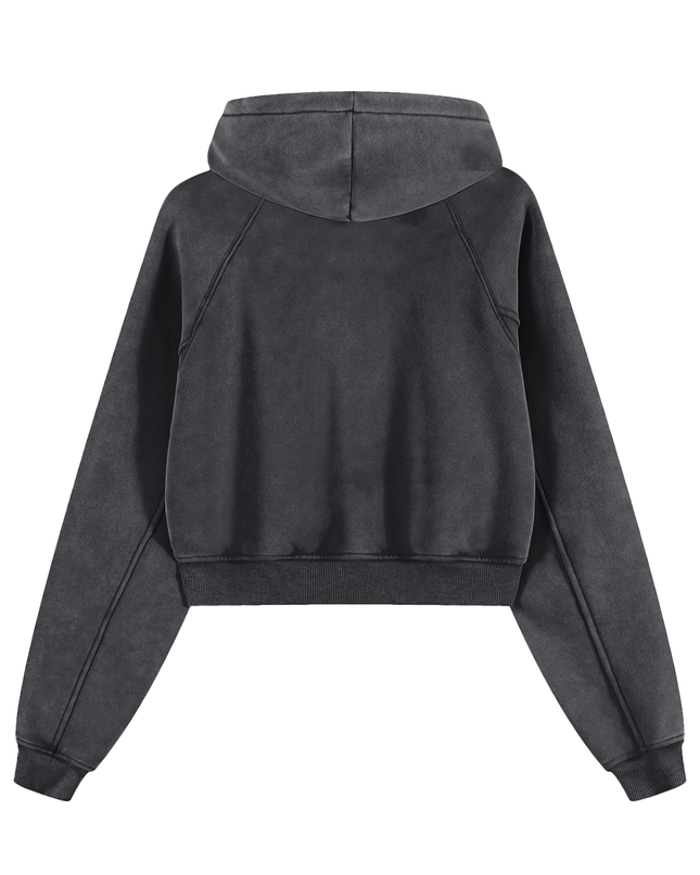 Snow Washed Cropped Hoodie