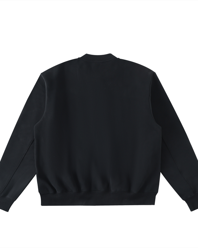 Essential Zip-Up Fleeced Varsity Jacket