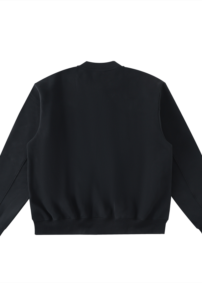 Essential Zip-Up Fleeced Varsity Jacket