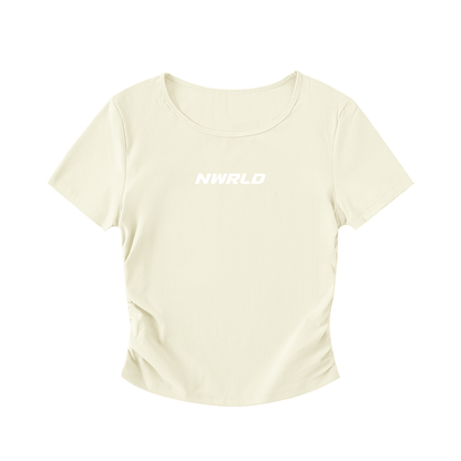 NWRLD ESSENTIALS / Ruched Bodycon Crop Top - NWRLD CLOTHING