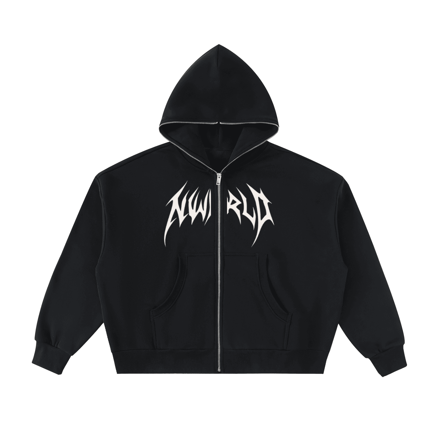 DARKMODE x METAL MANIA / Full-Zip Boxy Hoodie - NWRLD CLOTHING