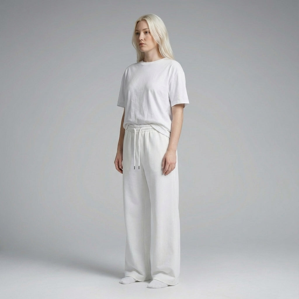 Model wearing Essential Straight-Leg Sweatpants