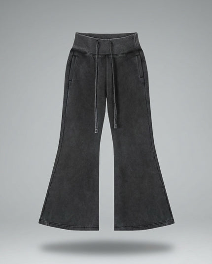 Lay-flat product shot of DROP 003 / Vintage Washed Flared Fleece Pants