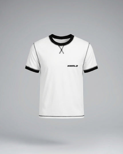 Lay-flat product shot of Contrast-Stitched Cotton T-Shirt