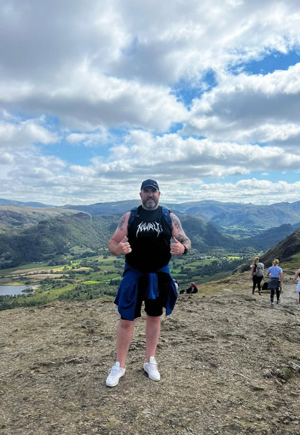 NWRLD reaching new heights ⛰️ Summit of Catbells.Model wears size 2XL – same energy, larger size.We cater for ALL. 🌍 ⚡️#NWRLDClothing #SummitStyle #newheights #mensclothıng #catbells #mountain