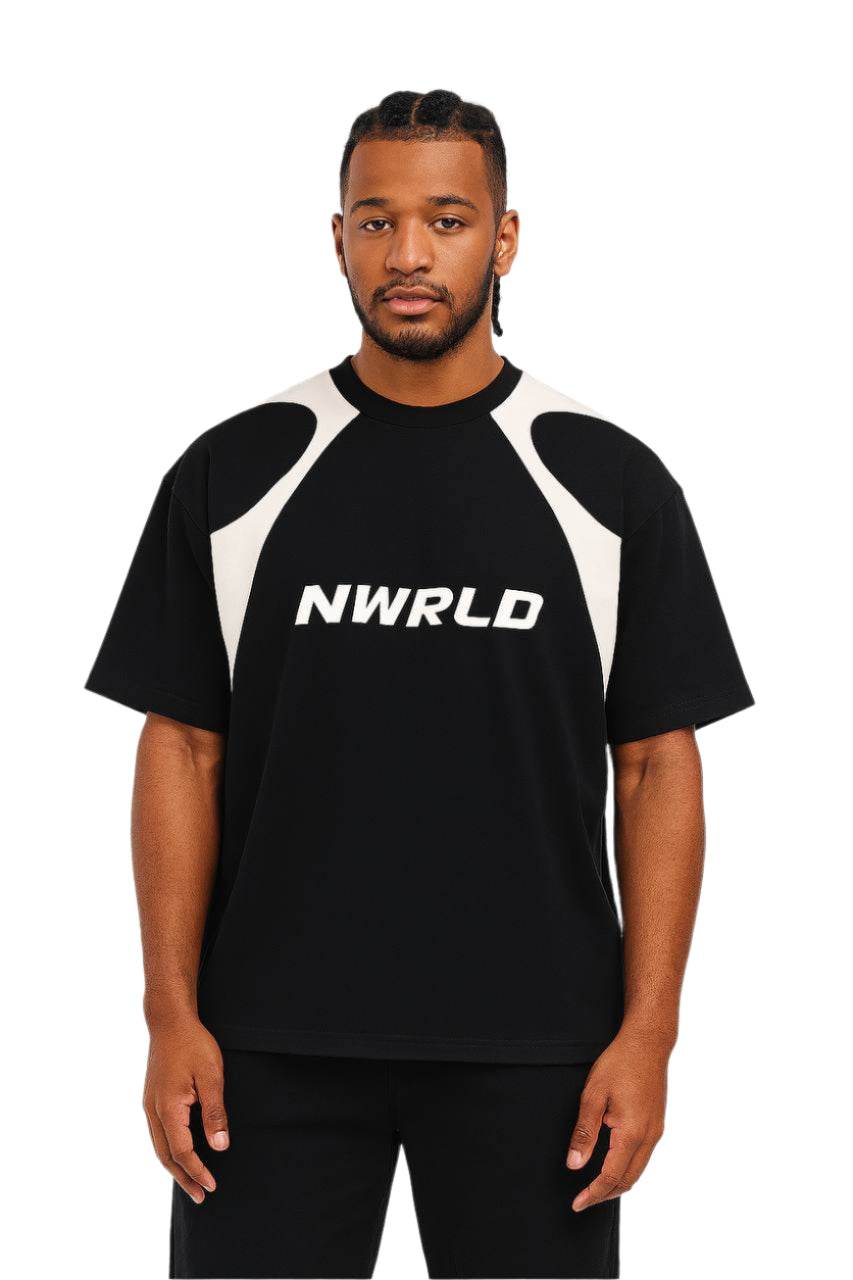 NWRLD ESSENTIALS / Contrast Panel Cotton T-Shirt - NWRLD CLOTHING