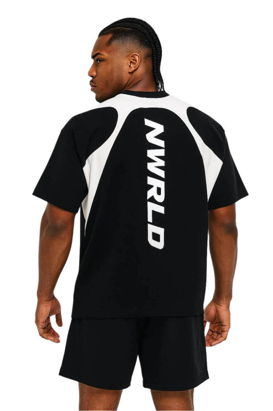 NWRLD ESSENTIALS / Contrast Panel Cotton T-Shirt - NWRLD CLOTHING