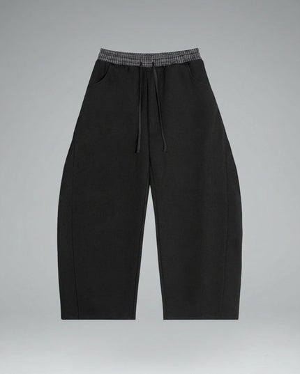 Lay-flat product shot of Plaid Waistband Barrel Sweatpants