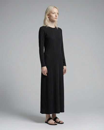 Model wearing Dyed Washed Slit Maxi Dress