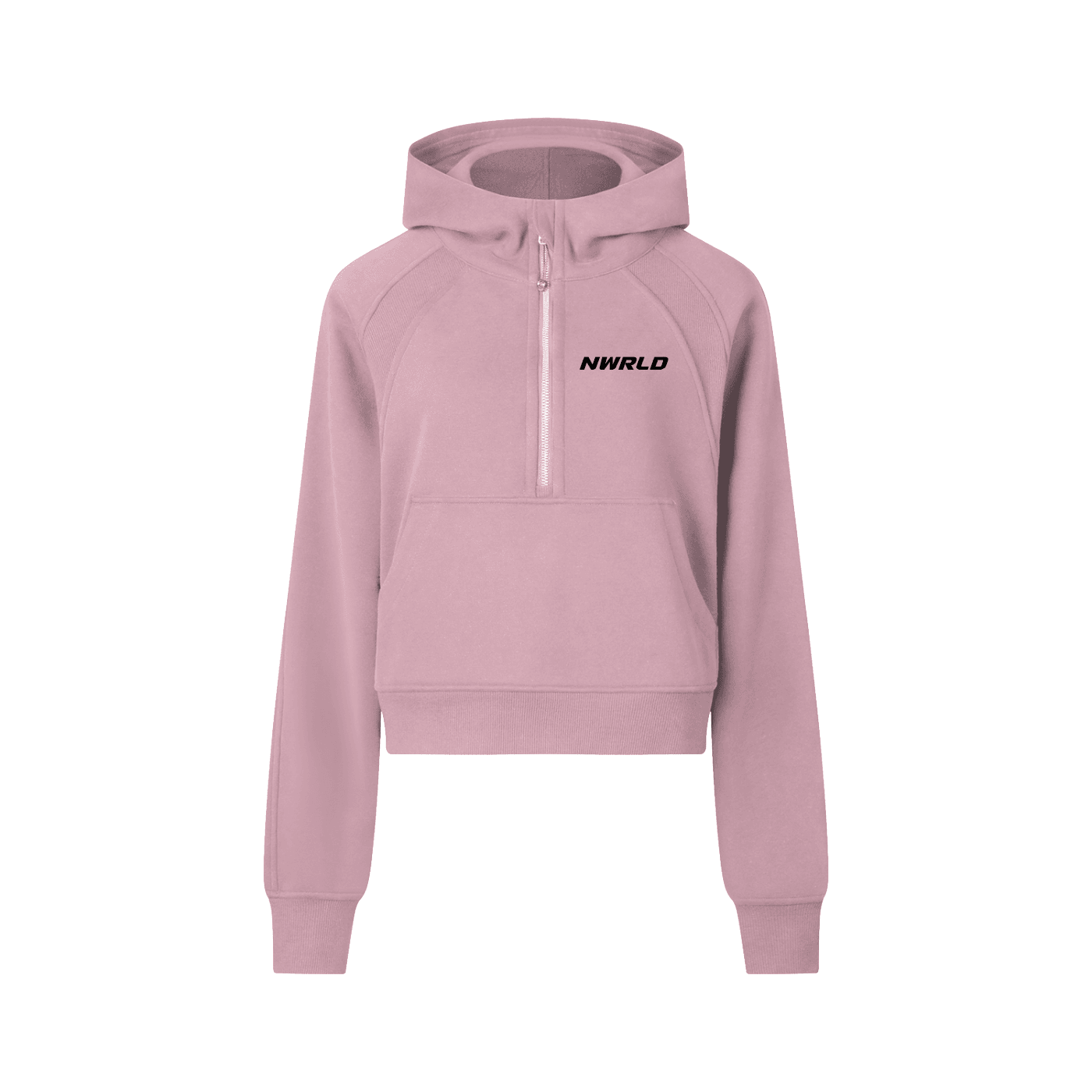NWRLD ESSENTIALS / Cropped Half-Zip Hoodie - NWRLD CLOTHING