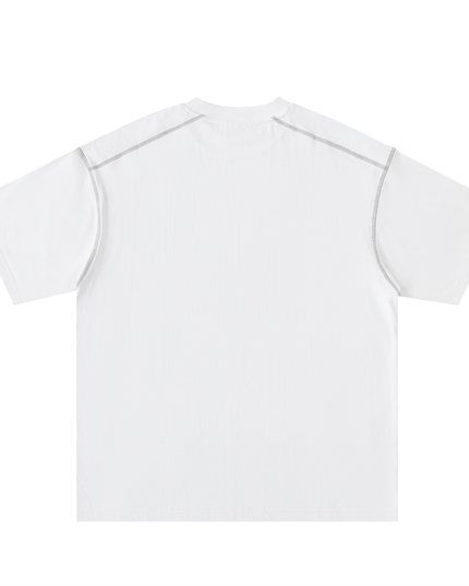Oversized Contrast-Stitched Cotton Tee