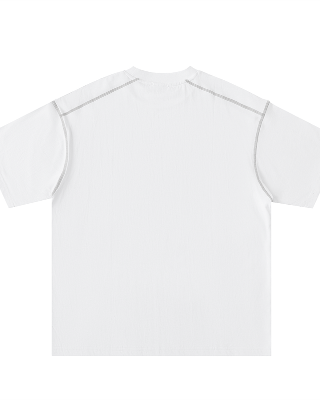 Oversized Contrast-Stitched Cotton Tee