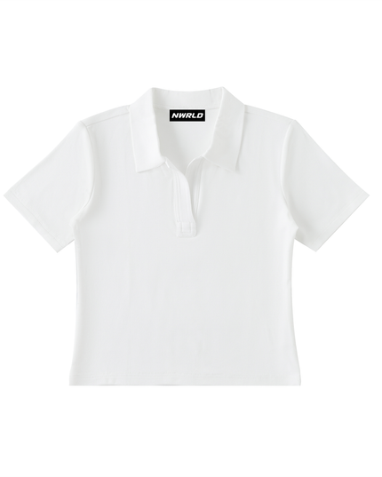 Bodycon Short Sleeve Polo Shirt