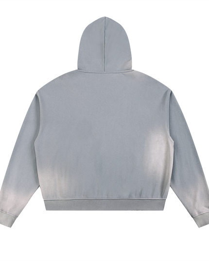 NWRLD 003 | Sun Fade Raw Edge Zip Hoodie