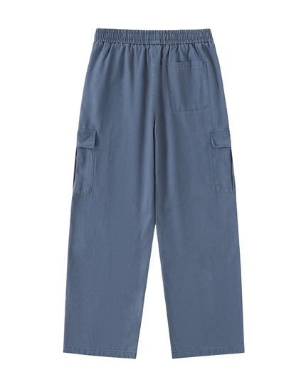 Drawstring Waist Straight-Leg Cargo Pants
