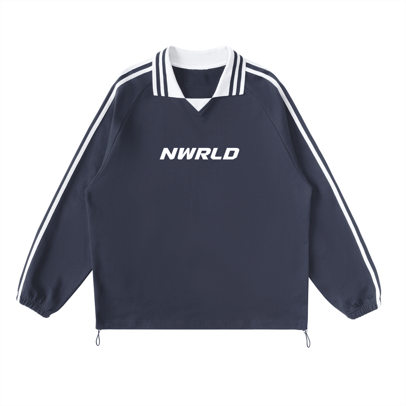 NWRLD ESSENTIALS / Contrast Striped Collar Sweatshirt - NWRLD CLOTHING
