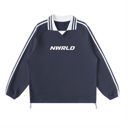 NWRLD ESSENTIALS / Contrast Striped Collar Sweatshirt - NWRLD CLOTHING