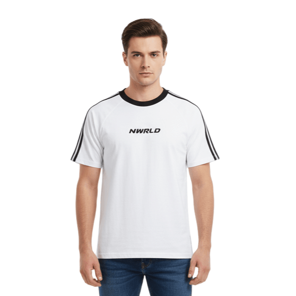 NWRLD ESSENTIALS / Contrast Tape Crewneck T-Shirt - NWRLD CLOTHING