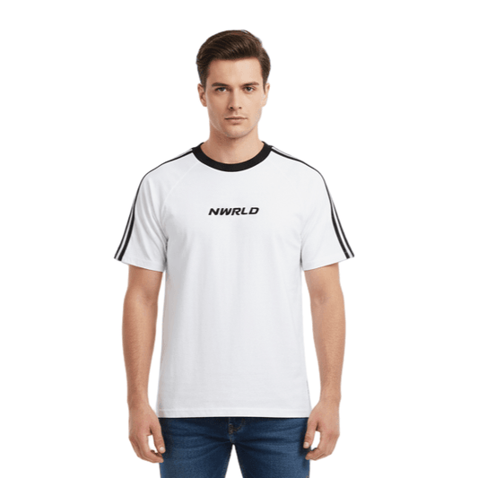 NWRLD ESSENTIALS / Contrast Tape Crewneck T-Shirt - NWRLD CLOTHING