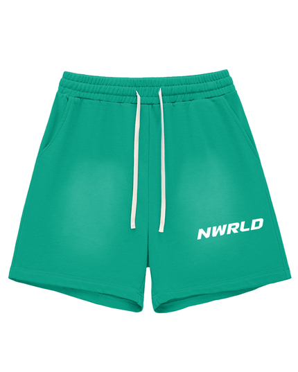 Sun Fade Raw Edge Cotton Shorts