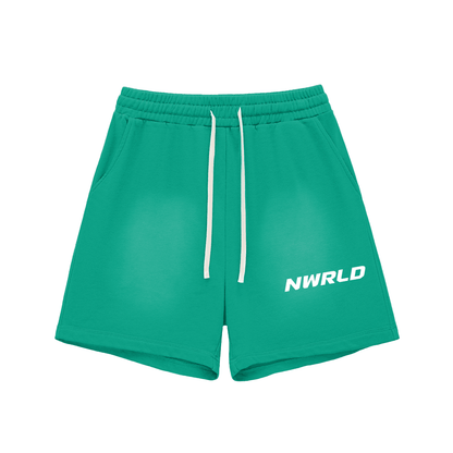 NWRLD ESSENTIALS / Sun Fade Raw Edge Shorts - NWRLD CLOTHING