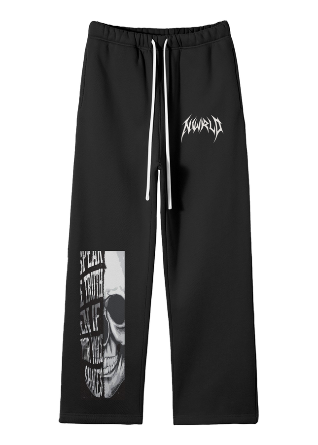 Unisex Solid Color Fleece Straight Leg Pants