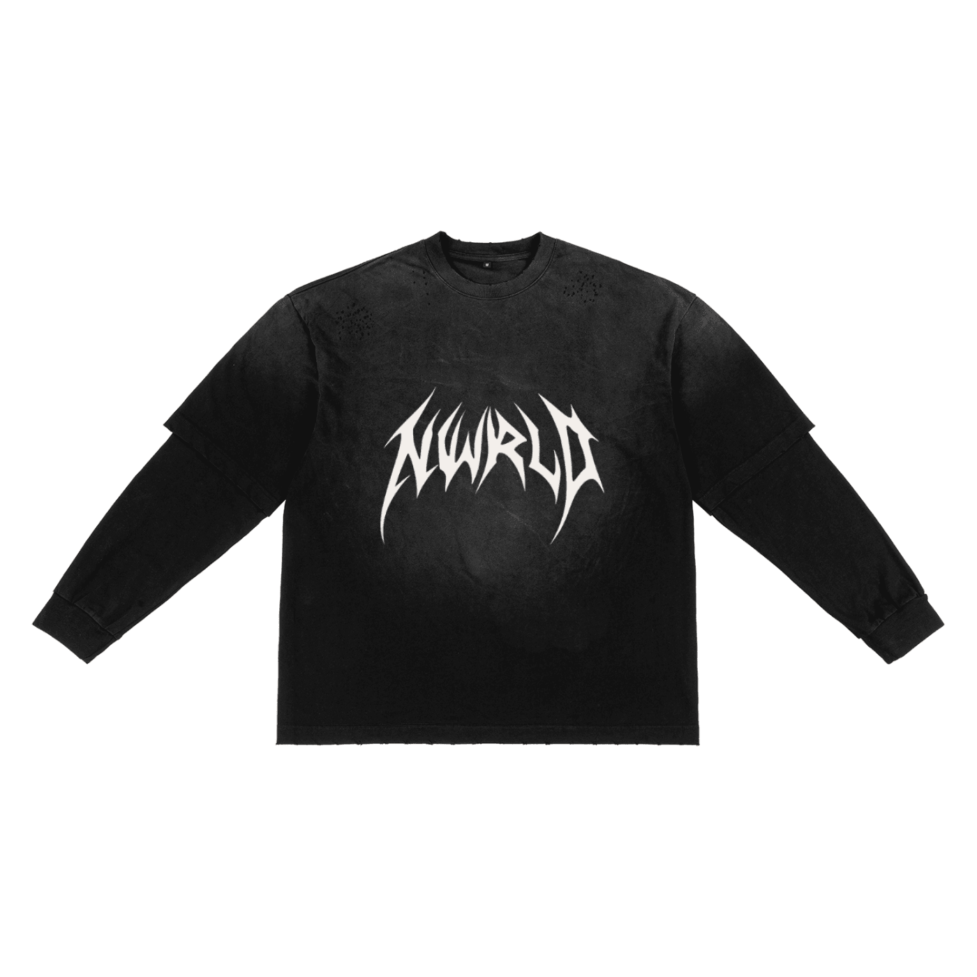 DARKMODE x METALMANIA / Sunfade Hand-Frayed Faux Two-Piece T-Shirt - NWRLD CLOTHING