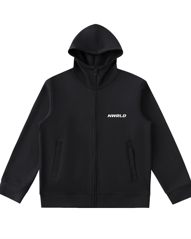 NWRLD 002 Heavyweight High Neck Zip-Up Hoodie