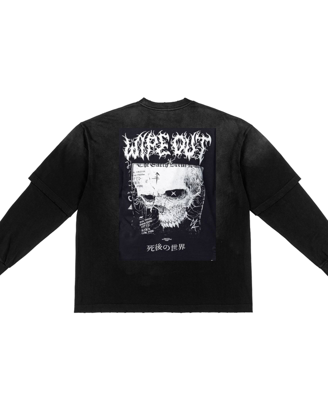 Sunfade Hand-Frayed Faux Two-Piece T-Shirt