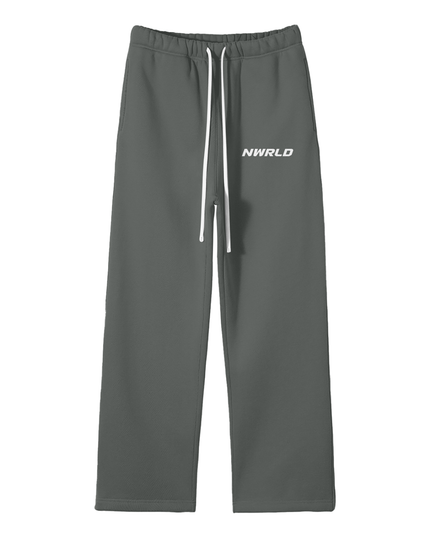 Streetwear Unisex Solid Color Fleece Straight Leg Pants