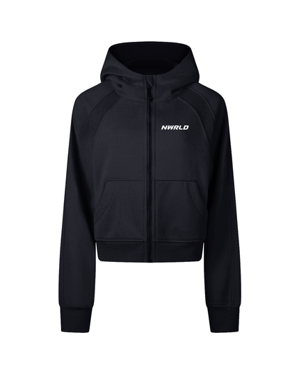 Cropped Zip-Through Hoodie