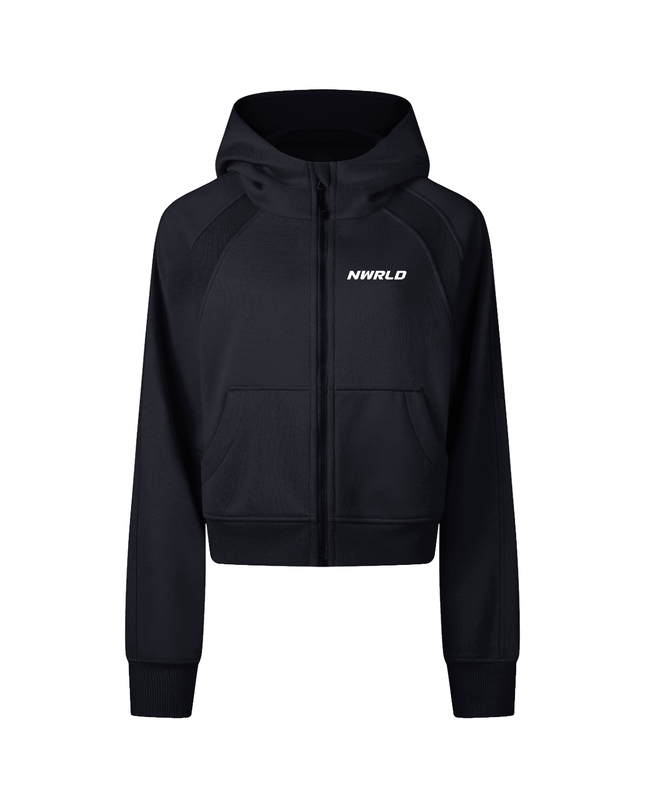 Cropped Zip-Through Hoodie