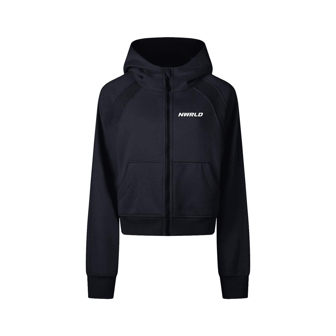 NWRLD ESSENTIALS / Cropped Zip-Through Hoodie - NWRLD CLOTHING