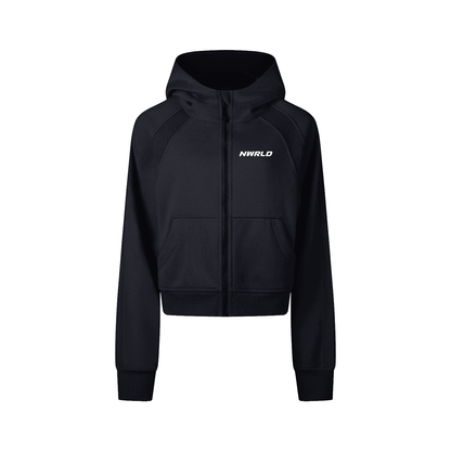NWRLD ESSENTIALS / Cropped Zip-Through Hoodie - NWRLD CLOTHING