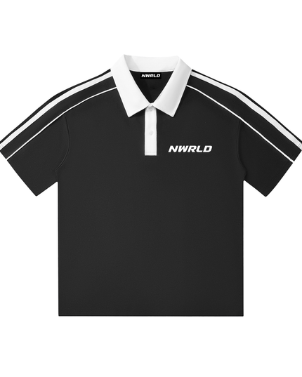 Contrast Collar Short-Sleeve Polo Shirt